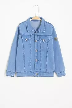 Синяя джинсовая куртка на пуговицах для мальчика 15525 Wikiland