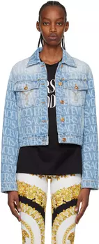 Синяя джинсовая куртка повседневная, светлая Versace
