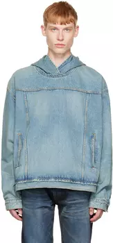 Синяя джинсовая куртка с капюшоном Balenciaga
