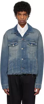 Синяя джинсовая куртка с необработанным краем MM6 Maison Margiela, Grey blue