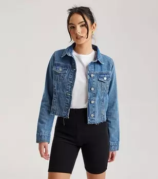 Синяя джинсовая куртка с необработанным подолом Urban Bliss Urban Bliss, синий