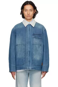 Синяя джинсовая куртка средней длины Solid Homme