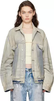 Синяя джинсовая куртка свободного кроя Acne Studios, светло-голубой