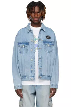 Синяя джинсовая куртка свободного покроя We11done