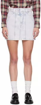 Синяя джинсовая мини-юбка из перекрашенного вискона Isabel Marant Etoile