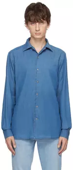 Синяя джинсовая рубашка Cashco ZEGNA