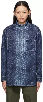 Синяя джинсовая рубашка из рыбьей чешуи Burberry
