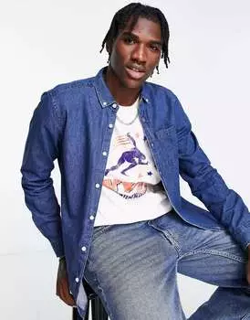 Синяя джинсовая рубашка New Look