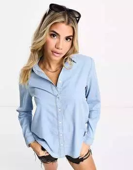 Синяя джинсовая рубашка New Look
