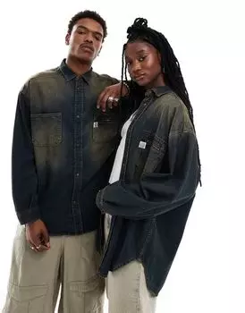 Синяя джинсовая рубашка унисекс в стиле вестерн Reclaimed Vintage