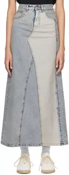 Синяя джинсовая юбка миди с пятью карманами MM6 Maison Margiela