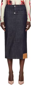 Синяя джинсовая юбка миди «The Inverted» Jean Paul Gaultier