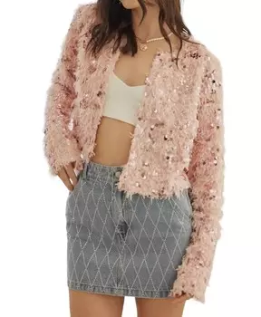 Синяя джинсовая юбка со стразами и заклепками Idem Ditto, синий