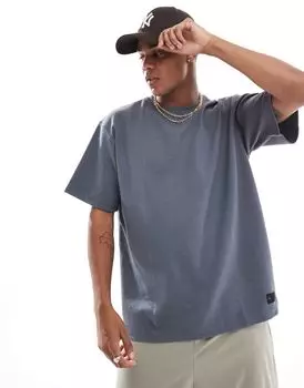 Синяя фактурная футболка Pull&Bear