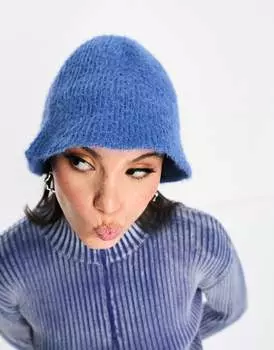 Синяя фактурная пушистая панама COLLUSION