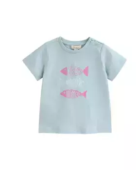 Синяя футболка бонди с рисунком рыбы Dadati, синий