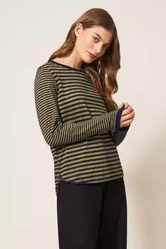 Синяя футболка Cassie с блестящей отделкой White Stuff, синий