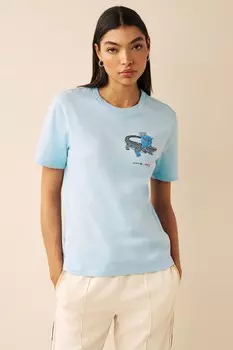 Синяя футболка Collaboration 360 Lacoste, синий
