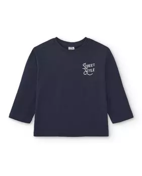 Синяя футболка для мальчика с длинными рукавами Charanga, синий