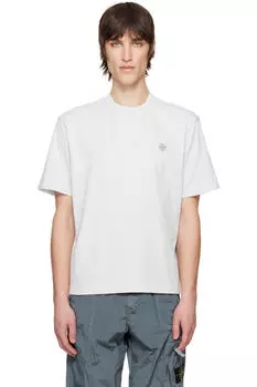 Синяя футболка из органического хлопкового джерси Stone Island