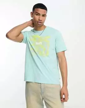 Синяя футболка Levi's с логотипом на груди