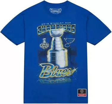 Синяя футболка Mitchell & Ness St. Louis Blues Cup Chase