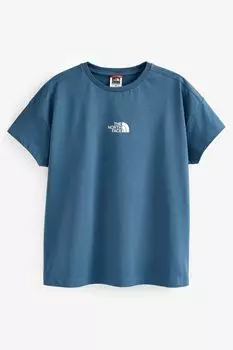 Синяя футболка оверсайз для подростков с короткими рукавами The North Face, синий