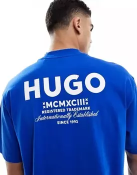 Синяя футболка оверсайз HUGO BLUE