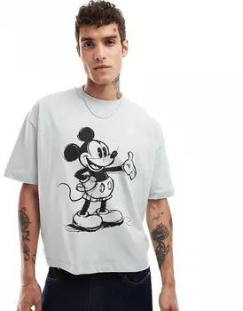 Синяя футболка оверсайз с лицензионным принтом Микки Мауса ASOS DESIGN Disney