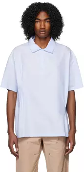 Синяя футболка-поло с защипами 424