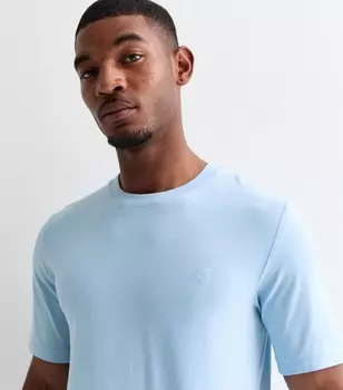 Синяя футболка премиум-класса Jack & Jones из эластичного хлопка Jack & Jones, бледно-голубой