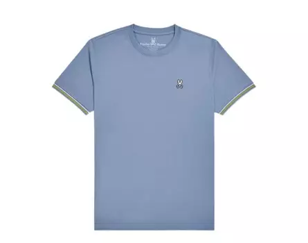 Синяя футболка Psycho Bunny Norbury с круглым вырезом и лазуритовым принтом B6U109N1PC-LAP, синий