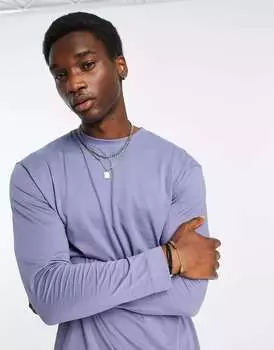 Синяя футболка с длинным рукавом COLLUSION