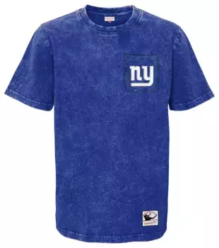 Синяя футболка с карманом Mitchell & Ness Youth New York Giants Premium