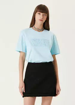 Синяя футболка с логотипом Versace