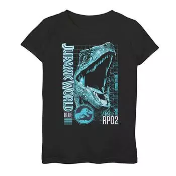 Синяя футболка с плакатом «Мир Юрского периода» для девочек 7–16 лет Licensed Character