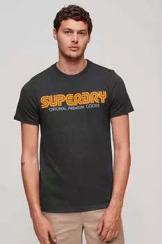 Синяя футболка с повторяющимся узором в стиле ретро DRY Superdry, синий