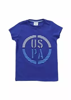 Синяя футболка с принтом для мальчика BEEKINKIDS VR212 U.S. Polo Assn., синий
