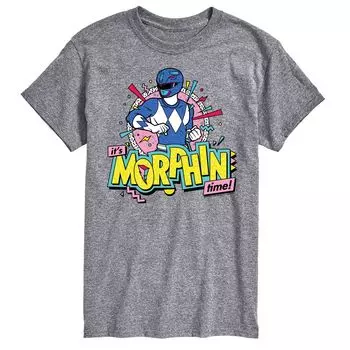 Синяя футболка с рисунком Big & Tall Power Rangers Morphin Time Licensed Character, серый