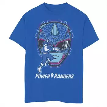 Синяя футболка с рисунком Power Rangers для мальчиков 8–20 лет Ranger Hero Shot Licensed Character