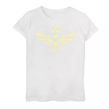 Синяя футболка с рисунком Royal Crest для девочек 7–16 лет Nintendo Legend Of Zelda Licensed Character, белый