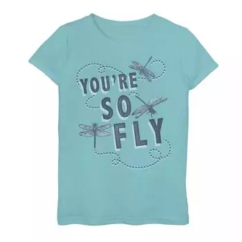 Синяя футболка с рисунком стрекоз для девочек 7–16 лет You Are So Fly Licensed Character