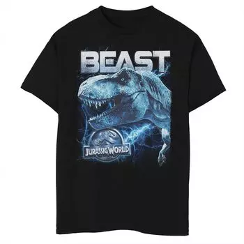 Синяя футболка с рисунком T-Rex Beast Storm для мальчиков 8–20 лет Jurassic World Licensed Character