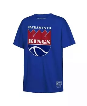 Синяя футболка Sacramento Kings Hardwood Classics с логотипом в стиле ретро для мальчиков и девочек Mitchell & Ness, синий