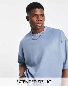 Синяя футболка свободного кроя ASOS DESIGN