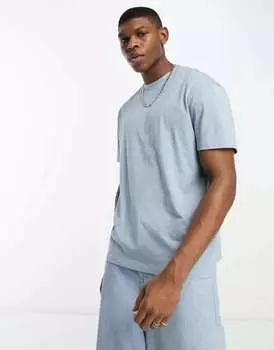 Синяя футболка свободного кроя с круглым вырезом ASOS DESIGN