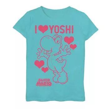 Синяя футболка Tahiti Loving Yoshi для девочек 7–16 лет Licensed Character