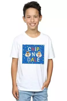 Синяя футболка в рамке Chip N Dale Disney, белый