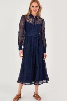 Синяя Габриэлла с кружевом Monsoon, синий