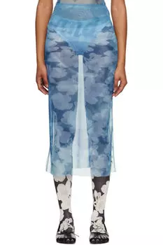 Синяя графическая макси-юбка ELLISS